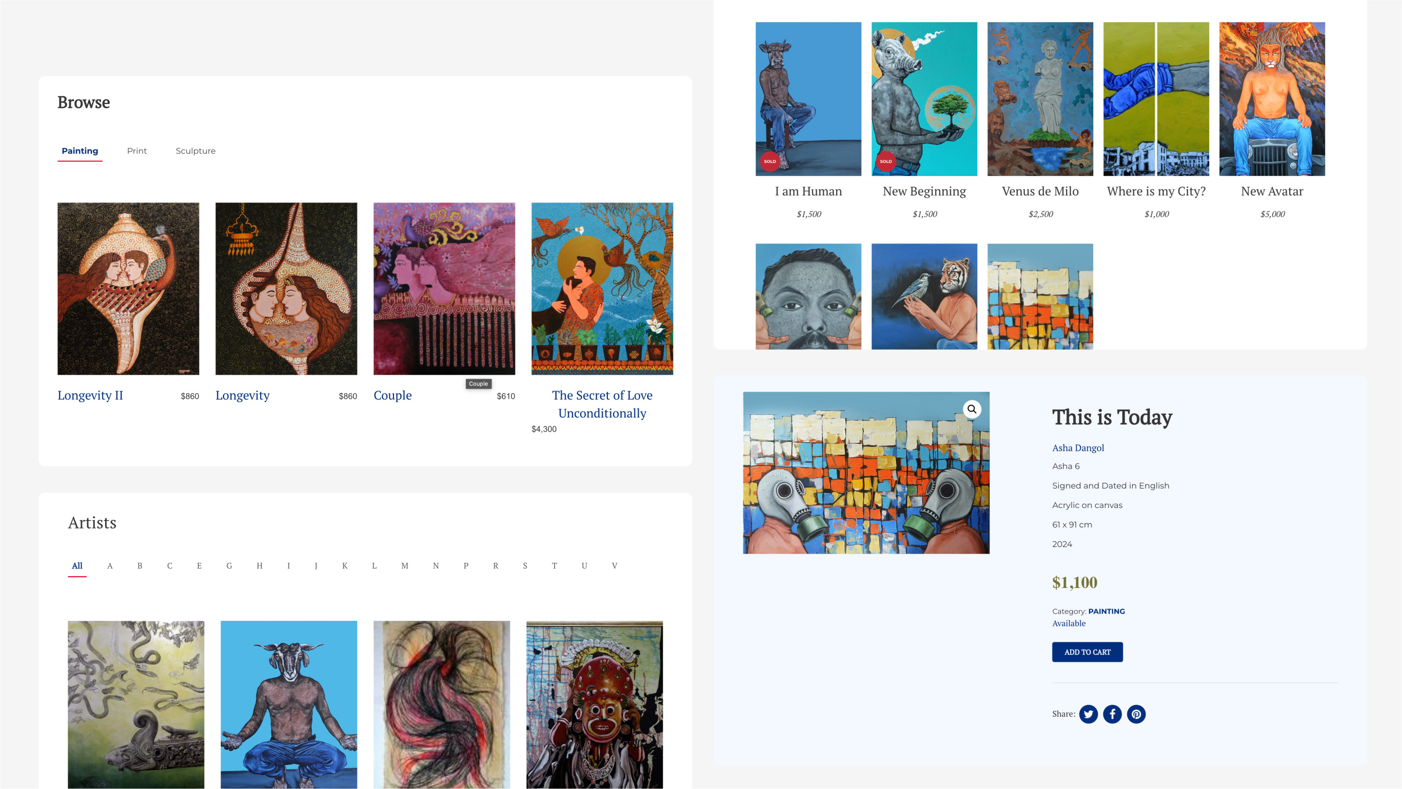 An image showing screenshots of various sections of E-Arts Nepal website