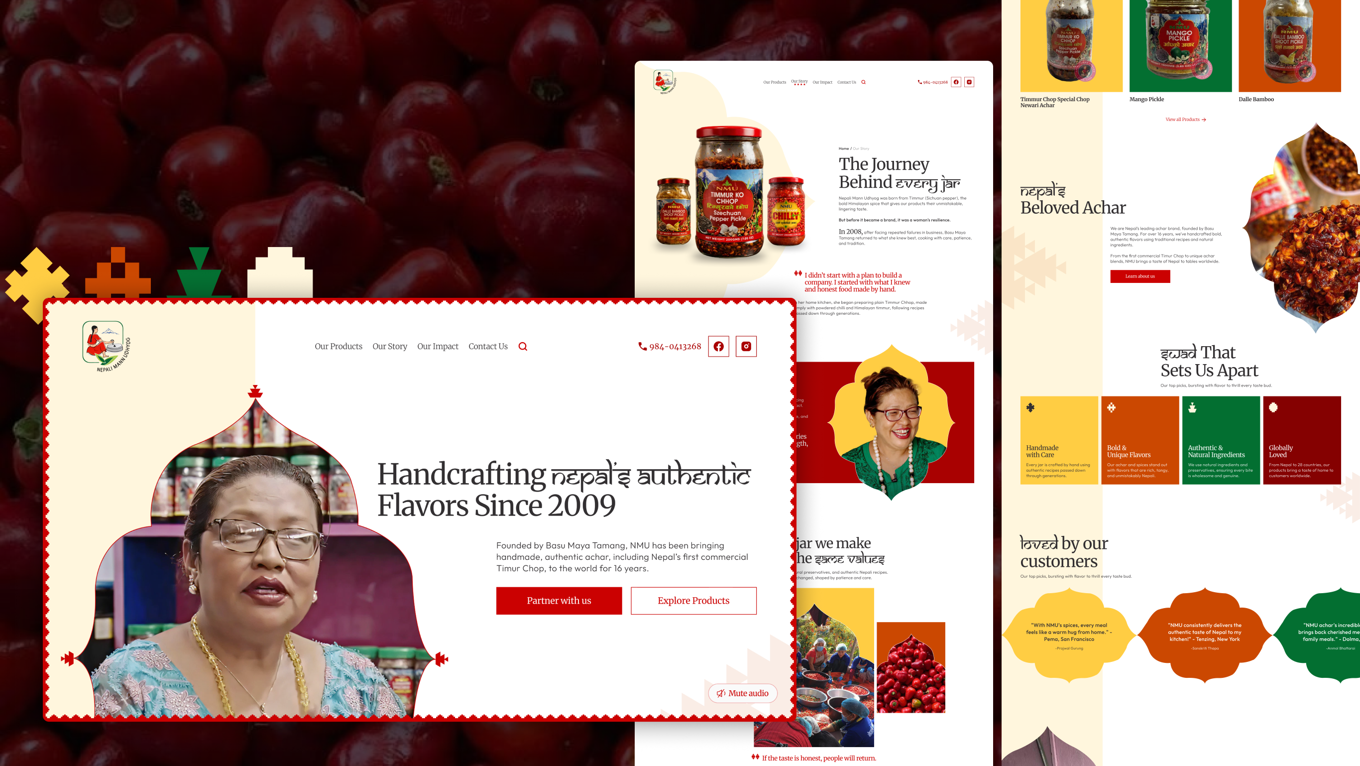 Image of NMu showcasing various pages of their website