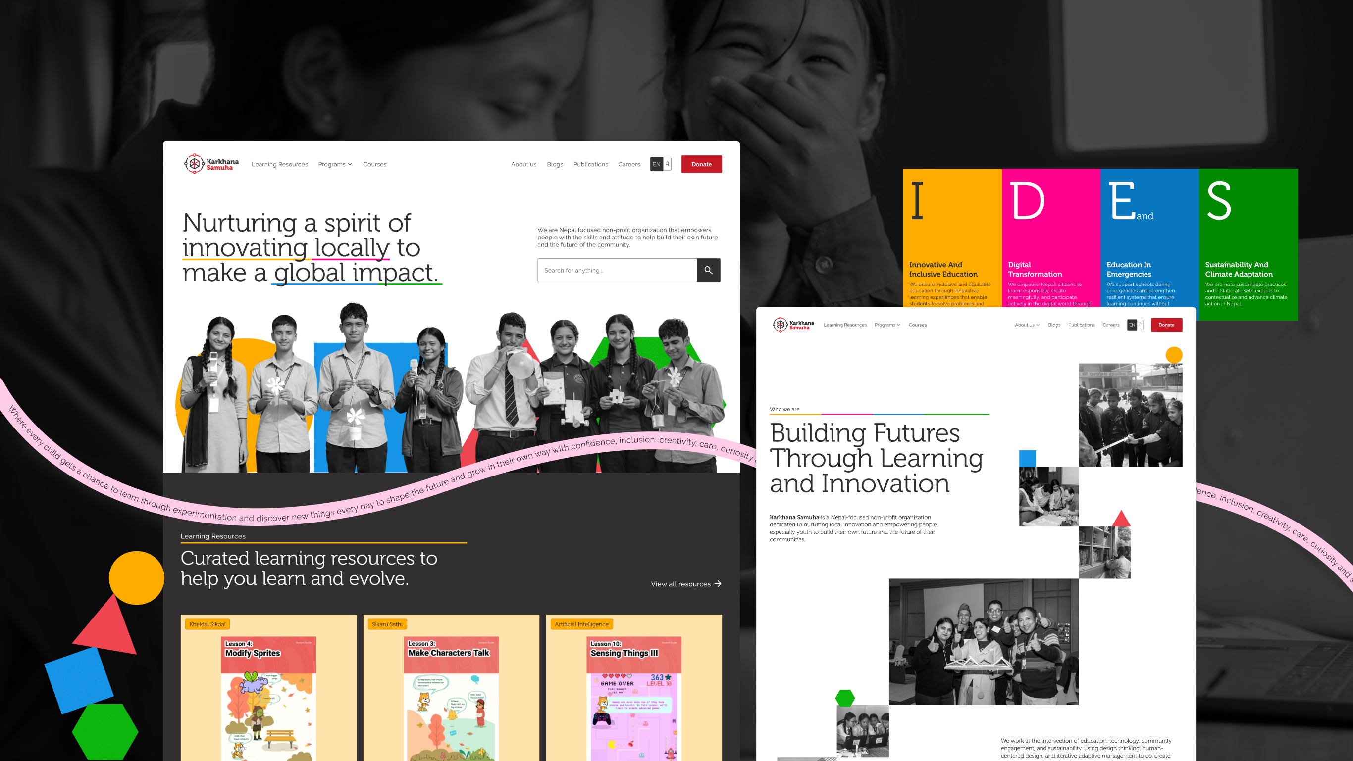 Screenshots of Karkhana Samuha website